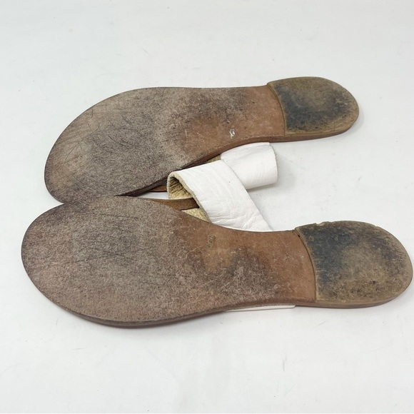 JOIE A LA PLAGE Women’s White Brown NICE Leather Sandals Size 38.5 US 8.5 - Picture 6 of 6